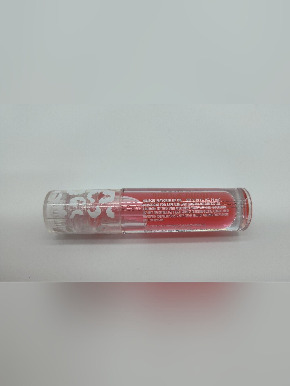 JUICY COUTURE Hibiscus Lip Oil Pink Gloss Y2K Leopard Cap 4ml - Picture 2 of 3